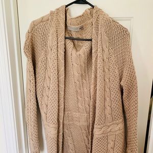 Slouchy Woven Cardigan Sweater